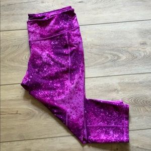 Gently worn galaxy print workout leggings